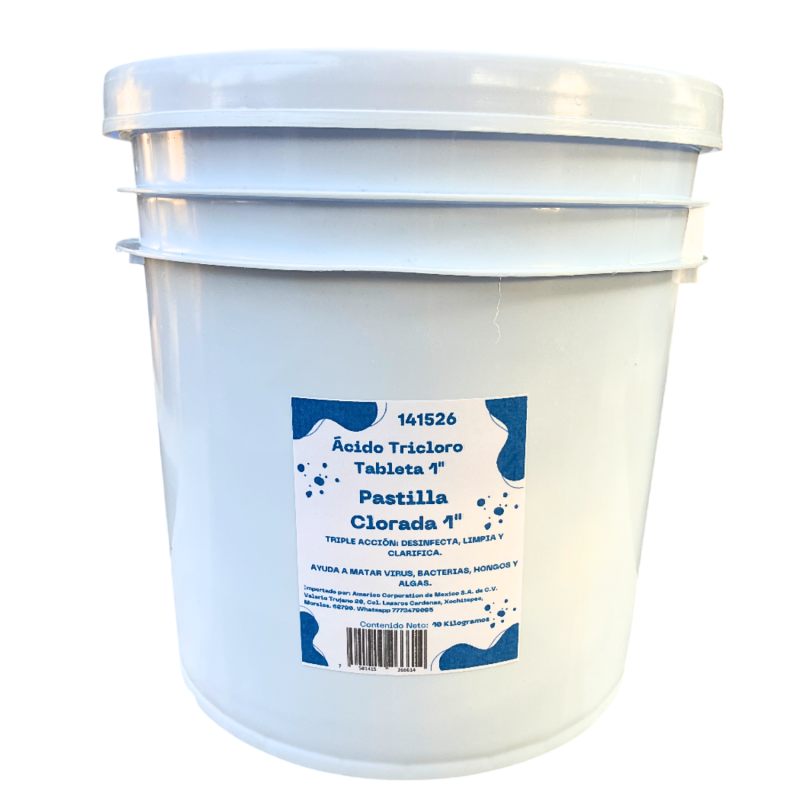 Acido Tricloro Pastilla 1" Para Alberca Piscina 10 Kg Cloro