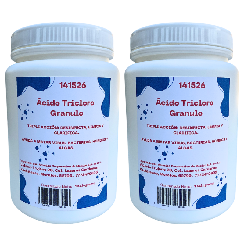 Acido Tricloro Granular Para Alberca Piscina 2 Kg Cloro