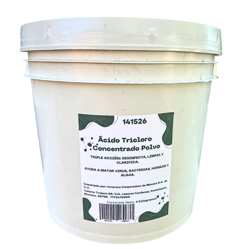 Acido Tricloro Polvo Para Alberca Piscina 4 Kg Cloro