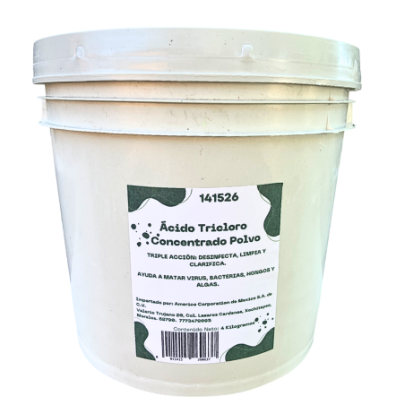 Acido Tricloro Polvo Para Alberca Piscina 4 Kg Cloro