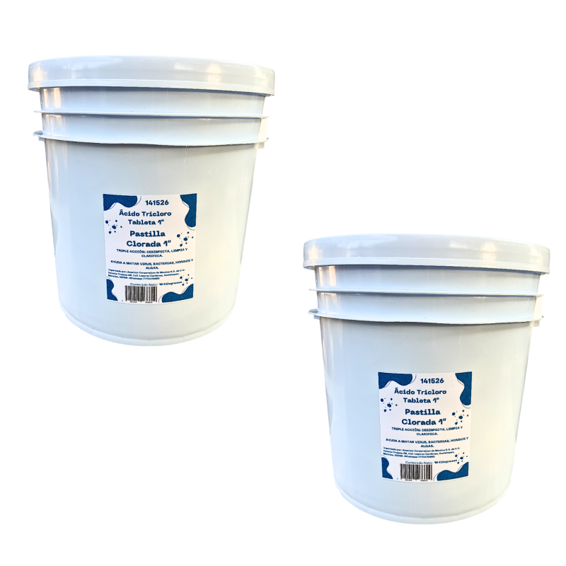 Acido Tricloro Pastilla 1" Para Alberca Piscina 20 Kg Cloro